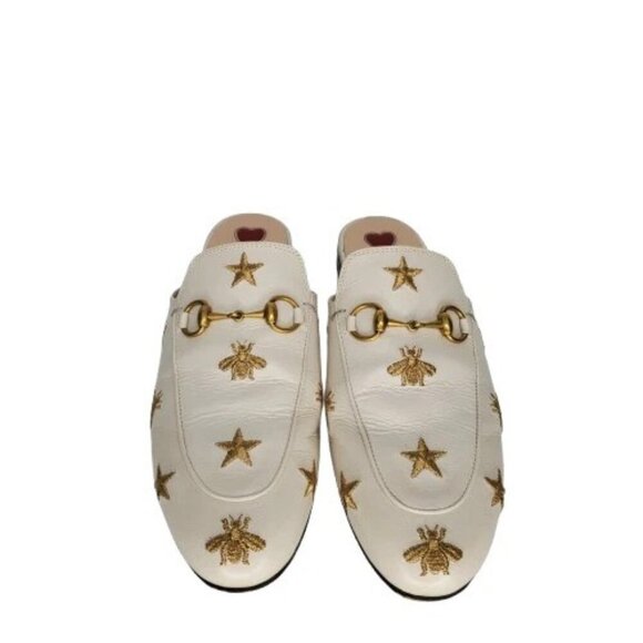 Gucci Princetown Horsebit Bee & Star Embroidered Loafer Mule - Picture 2 of 9